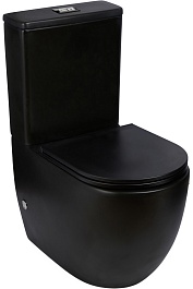 WeltWasser Унитаз компакт WW Merzbach 011 MT-BL безободковый черный матовый – фотография-1